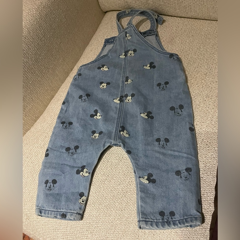 H&M and Disney Denim Mickey Overall 9 months - Picture 3 of 4